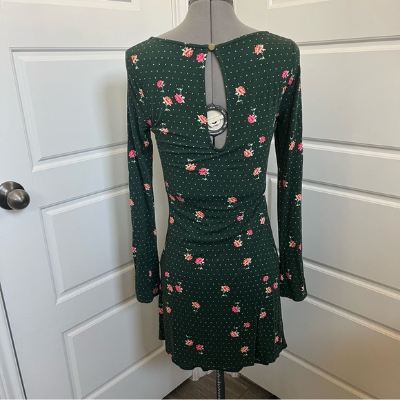 Free People Celia Mini Dress Emerald Jewel Combo Size XS - Picture 7 of 8